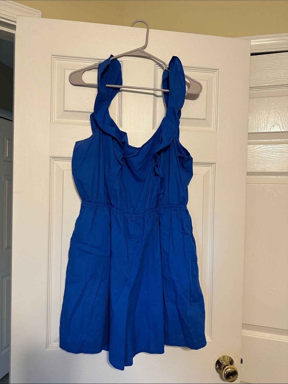 H&M Blue Ruffle Strap Romper